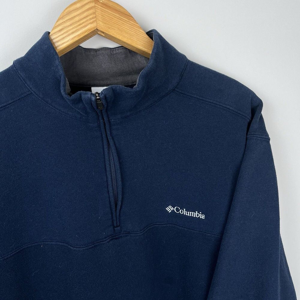 Columbia Hart Mountain Half Zip Shirt Long Sleeve Navy Blue Pullover Men's XXL - Picture 3 of 16